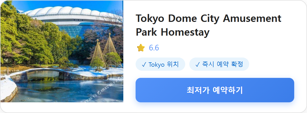 Tokyo Dome City Amusement Park Homestay