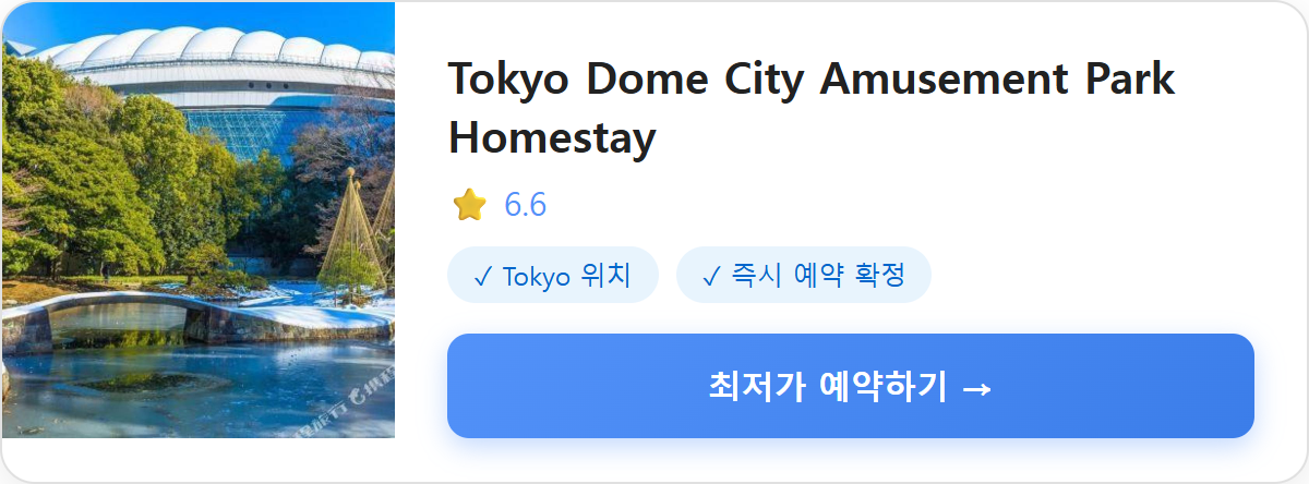 Tokyo Dome City Amusement Park Homestay